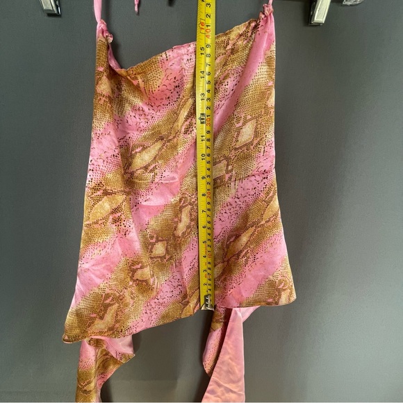 ECHO 100% SILK crop top beach wrap summer halter tie back top - Picture 10 of 11